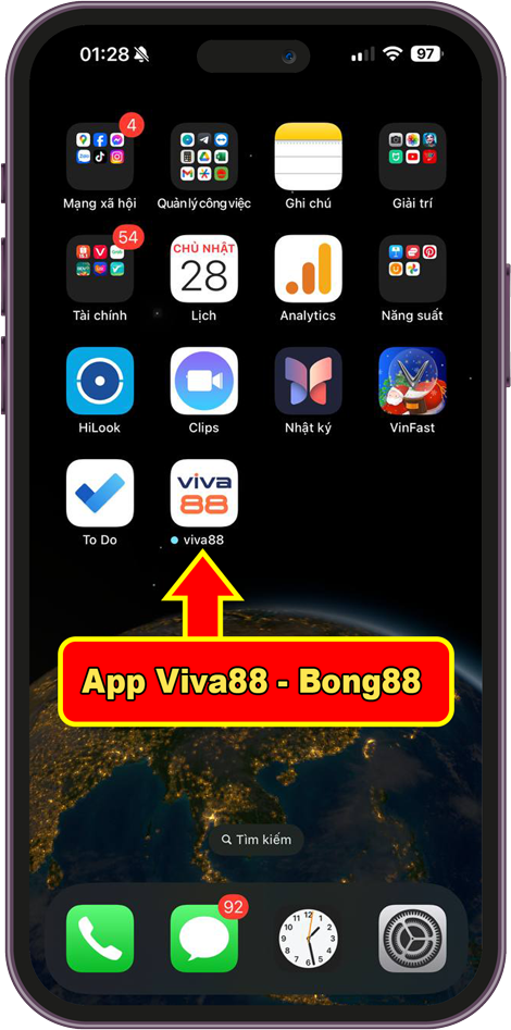 Cài đặt app Viva88 thành công